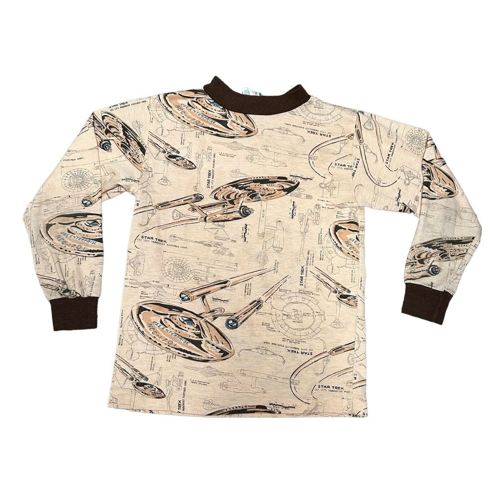 Star‎ Trek Extremely Rare Vintage 1970's Brown Long Sleeve Shirt Toddler Size 10